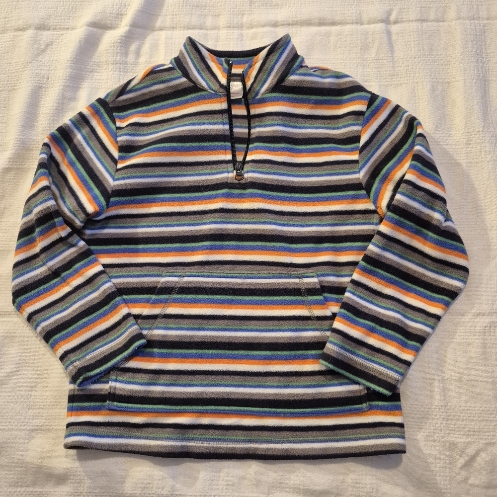 Hanna Andersson size 120 or 6/7 boys pullover fleece shirt 1/4 zipper VGUC